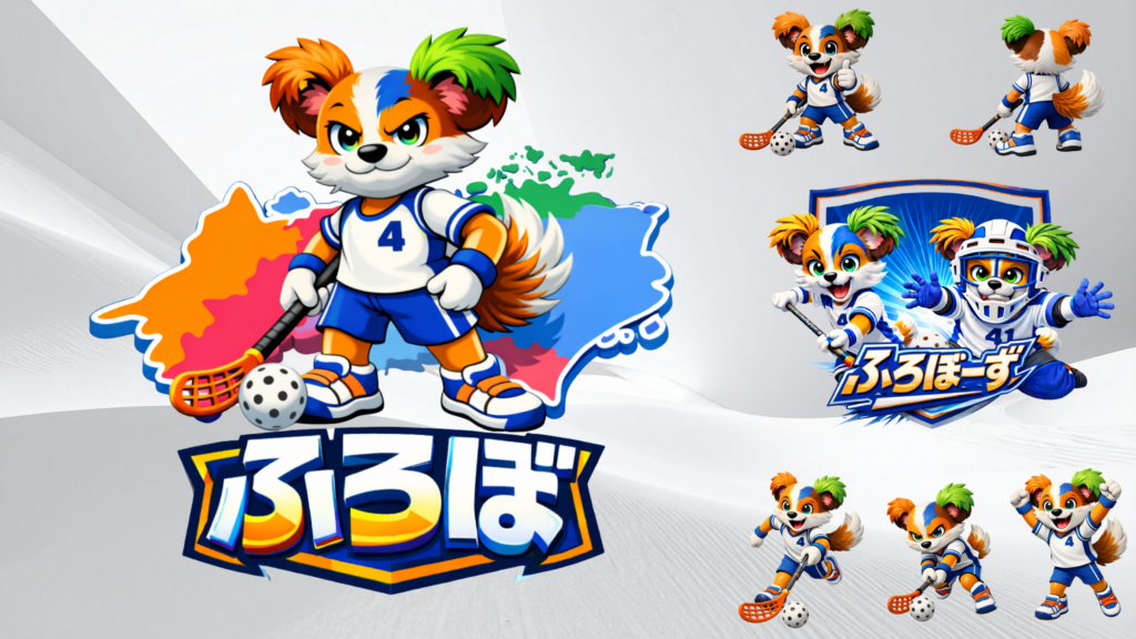 四国フロアボール連盟　マスコットキャラ　フロアボール